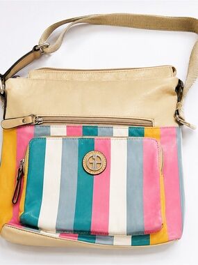 Classic Striped Crossbody Bag by